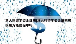 意大利留学资金证明|意大利留学资金证明可以用万能险保单吗