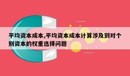 平均资本成本,平均资本成本计算涉及到对个别资本的权重选择问题