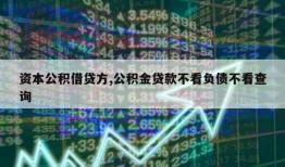 资本公积借贷方,公积金贷款不看负债不看查询