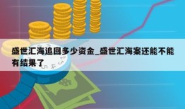 盛世汇海追回多少资金_盛世汇海案还能不能有结果了