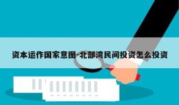 资本运作国家意图-北部湾民间投资怎么投资