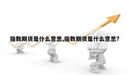 指数期货是什么意思,指数期货是什么意思?