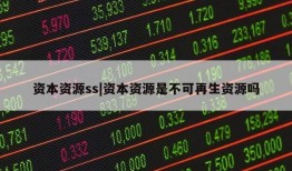 资本资源ss|资本资源是不可再生资源吗