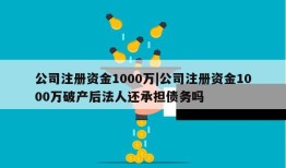 公司注册资金1000万|公司注册资金1000万破产后法人还承担债务吗