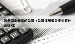 注册资本最高的公司（公司注册资金多少有什么区别）