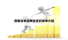 凯联资本招聘信息的简单介绍