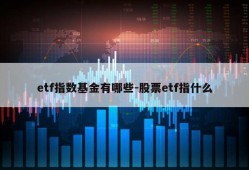 etf指数基金有哪些-股票etf指什么