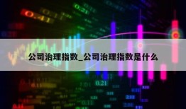 公司治理指数_公司治理指数是什么