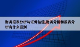 财务报表分析与证券估值,财务分析和报表分析有什么区别