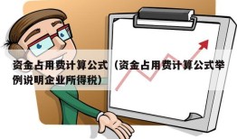 资金占用费计算公式（资金占用费计算公式举例说明企业所得税）