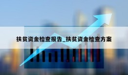 扶贫资金检查报告_扶贫资金检查方案