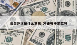 资金冲正是什么意思_冲正等于退款吗