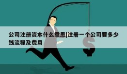 公司注册资本什么意思|注册一个公司要多少钱流程及费用