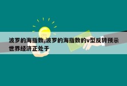 波罗的海指数,波罗的海指数的v型反转预示世界经济正处于