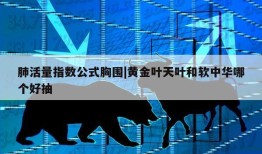 肺活量指数公式胸围|黄金叶天叶和软中华哪个好抽