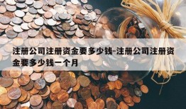 注册公司注册资金要多少钱-注册公司注册资金要多少钱一个月