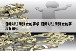 招标对注册资金的要求|招标对注册资金的要求有哪些