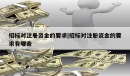 招标对注册资金的要求|招标对注册资金的要求有哪些