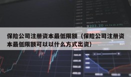 保险公司注册资本最低限额（保险公司注册资本最低限额可以以什么方式出资）