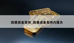 政策资金支持_政策资金支持力度大