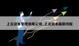 上元资本管理有限公司_上元资本最新持股