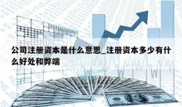 公司注册资本是什么意思_注册资本多少有什么好处和弊端