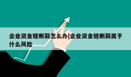 企业资金链断裂怎么办|企业资金链断裂属于什么风险