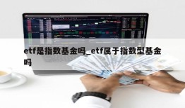 etf是指数基金吗_etf属于指数型基金吗