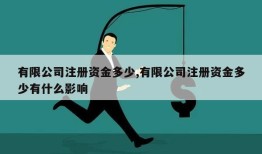 有限公司注册资金多少,有限公司注册资金多少有什么影响