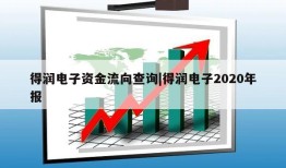 得润电子资金流向查询|得润电子2020年报