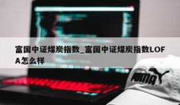 富国中证煤炭指数_富国中证煤炭指数LOFA怎么样