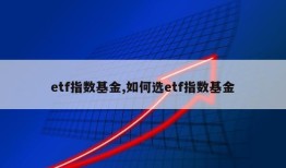 etf指数基金,如何选etf指数基金