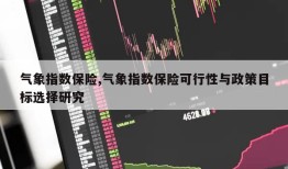 气象指数保险,气象指数保险可行性与政策目标选择研究