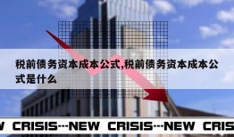 税前债务资本成本公式,税前债务资本成本公式是什么