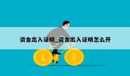 资金出入证明_资金出入证明怎么开