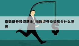 指数证券投资基金_指数证券投资基金什么意思