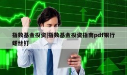 指数基金投资|指数基金投资指南pdf银行螺丝钉