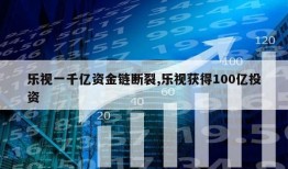 乐视一千亿资金链断裂,乐视获得100亿投资