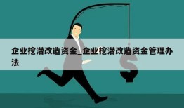 企业挖潜改造资金_企业挖潜改造资金管理办法