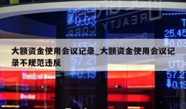 大额资金使用会议记录_大额资金使用会议记录不规范违反