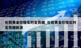 伦敦黄金价格实时走势图_伦敦黄金价格实时走势图新浪