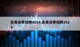 东吴证券招聘2016,东吴证券招聘2023