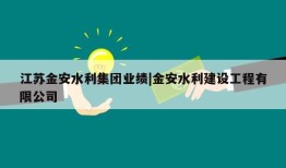 江苏金安水利集团业绩|金安水利建设工程有限公司