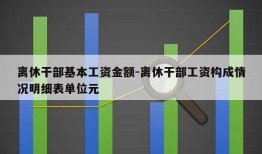 离休干部基本工资金额-离休干部工资构成情况明细表单位元