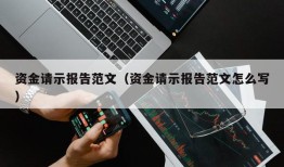 资金请示报告范文（资金请示报告范文怎么写）