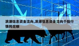 浪潮信息资金流向,浪潮信息资金流向个股行情同花顺