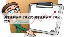 资本金利润率计算公式-资本金利润率计算公式表