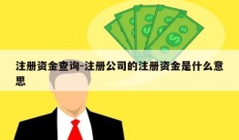 注册资金查询-注册公司的注册资金是什么意思