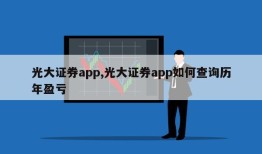 光大证券app,光大证券app如何查询历年盈亏