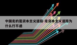 中国走的是资本主义道路-走资本主义道路为什么行不通